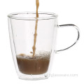 Ceașă de cafea din sticlă dublă rezistentă la căldură ieftină